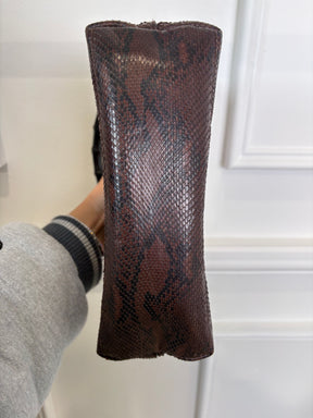Gucci Snake Skin Shoulder Bag And Pouch Bamboo Handle