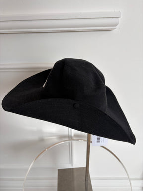Miu Miu Black and White Logo Cowboy Hat, M