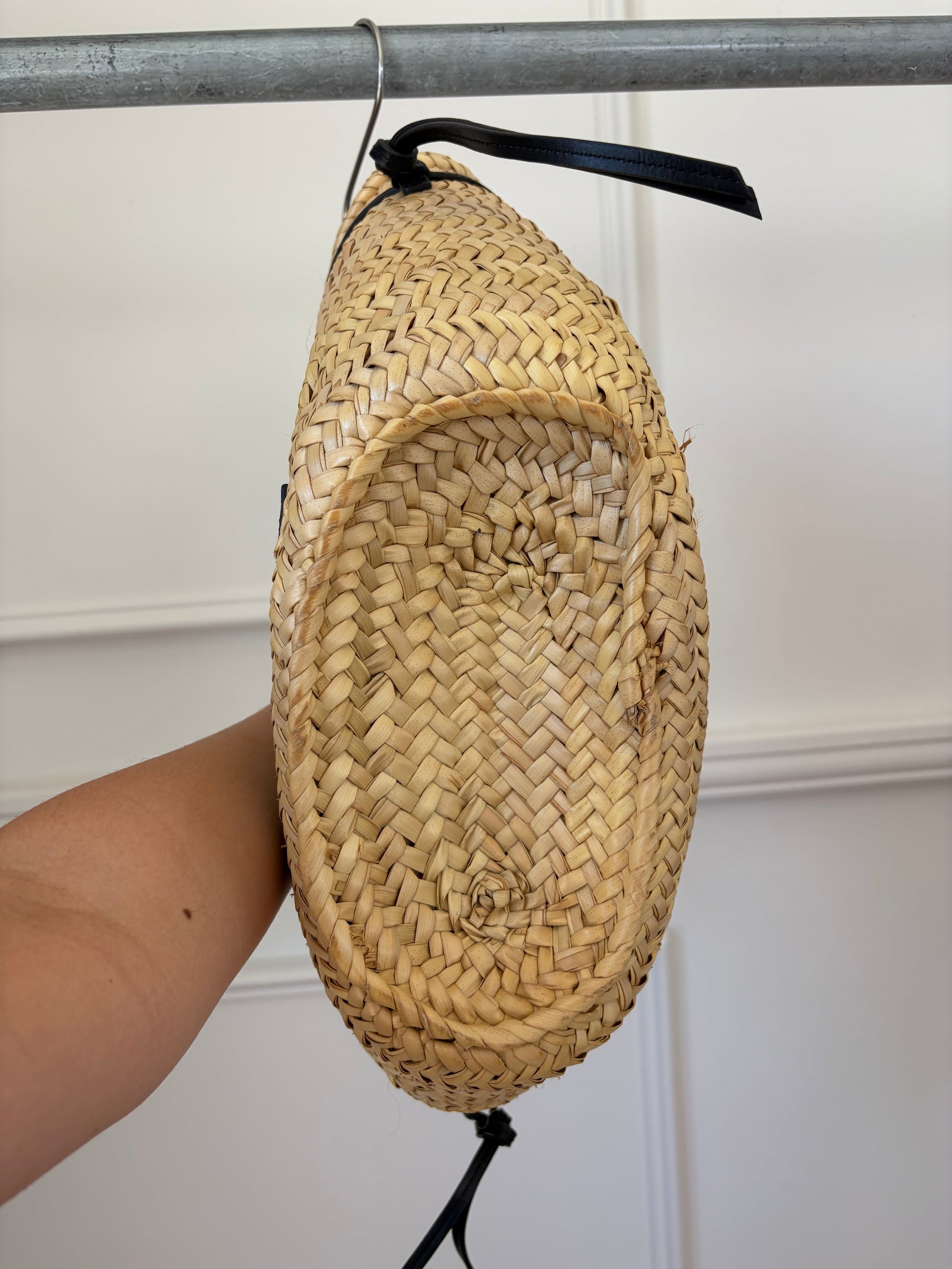 Isabel Marant Cadix Medium Basket Bag Natural Black