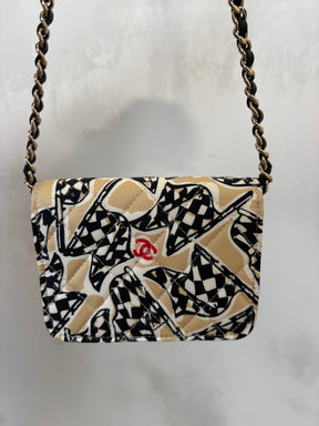Chanel Beige and Black Flag Print Mini Bag