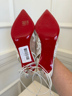 Christian Louboutin Lace Up Kate Pumps 8.5cm Off White, 38
