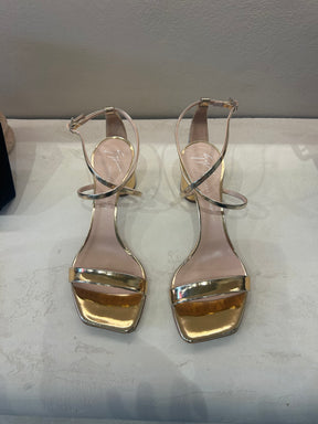 Giuseppe Zanotti Rose Gold Strappy Block Heels, 37.5