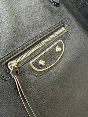 Balenciaga Black Leather Papier Tote
