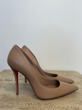 Christian Louboutin Blush Leather Miss Z 100 Pumps, 38.5