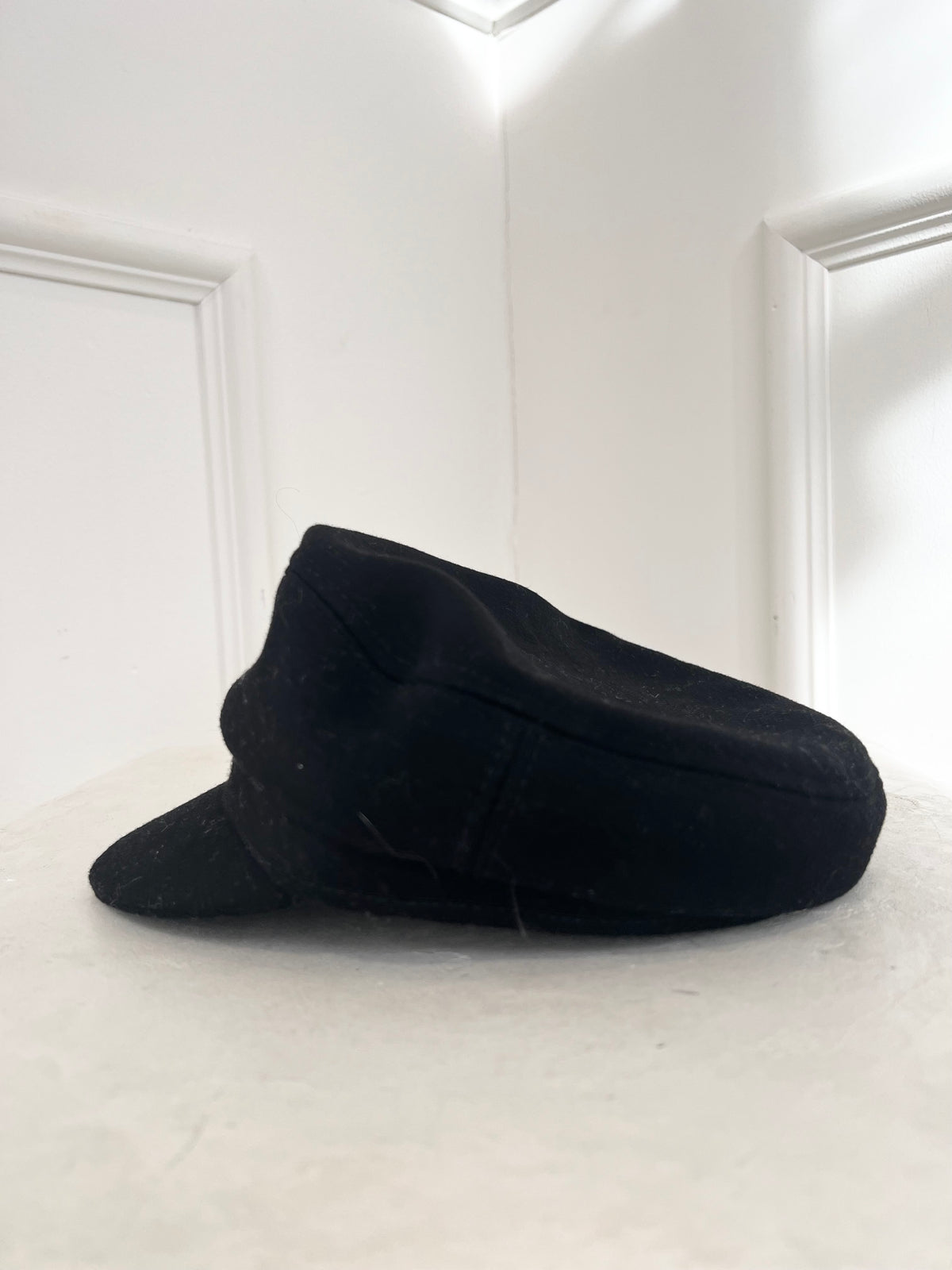 Isabel Marant Black Wool Blend Baker Boy Cap, 57