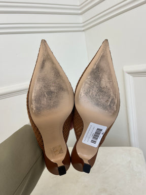 Scanlan Theodore Tan Woven Pointed Mules, 38