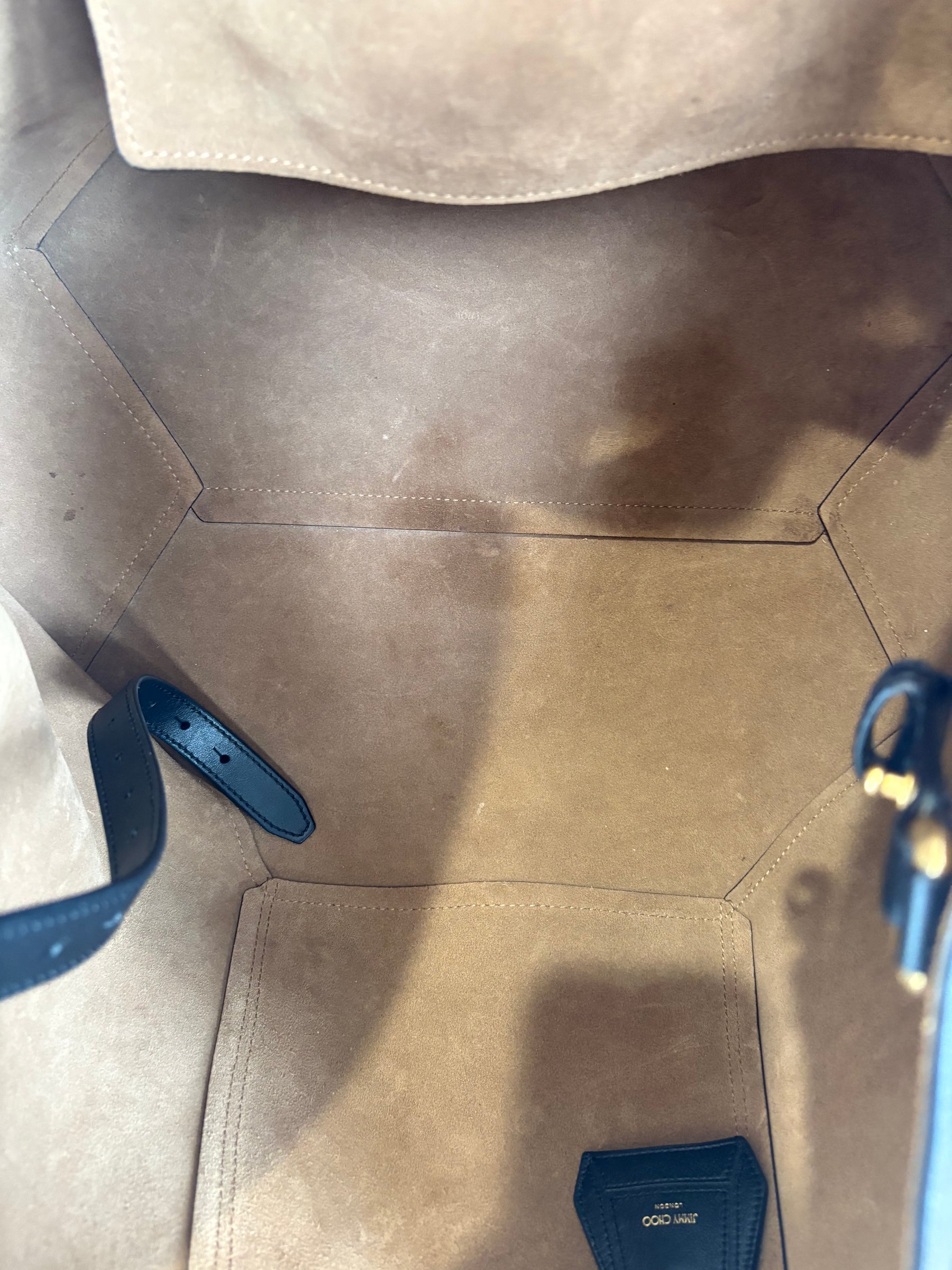 Jimmy Choo Black Leather Oversized Diamond Tote