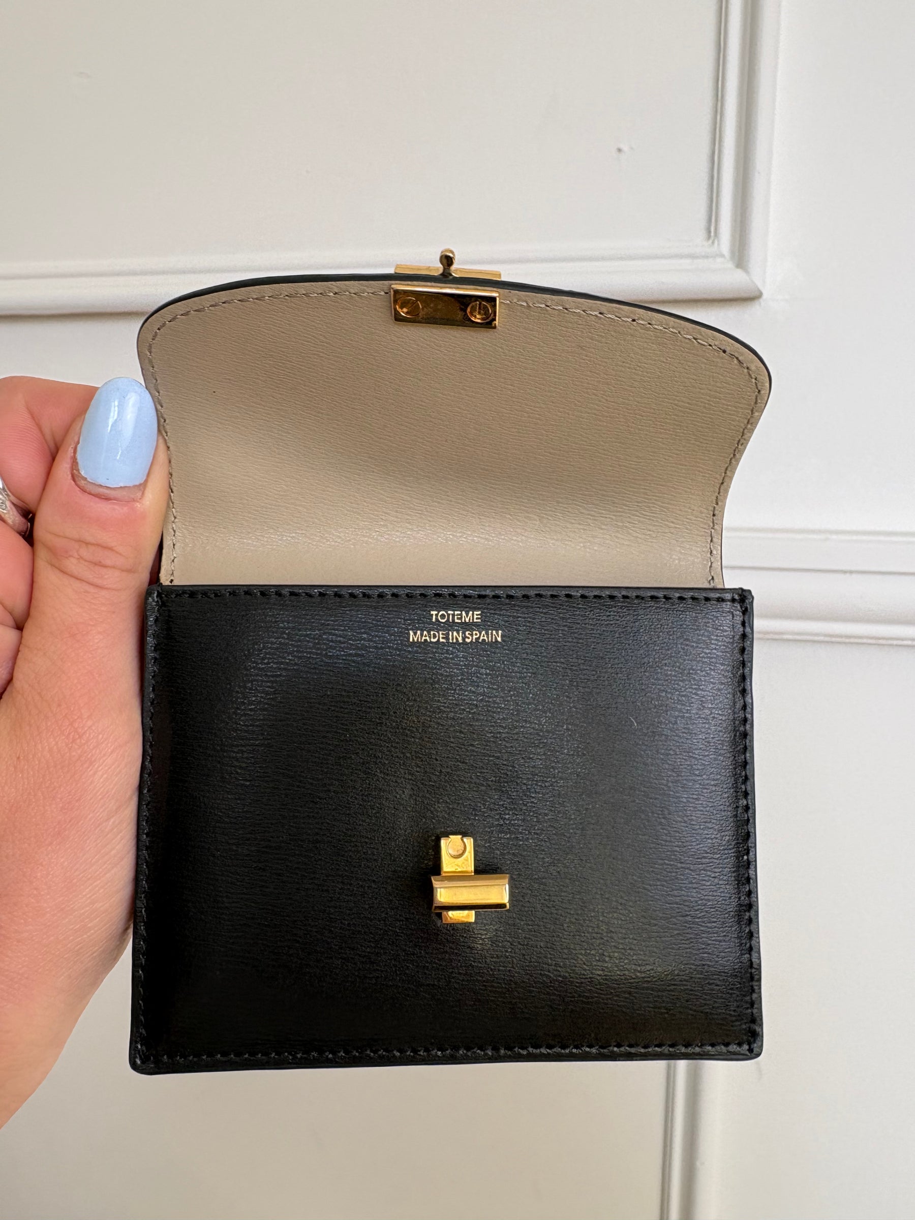 Totême Black Leather Coin Purse