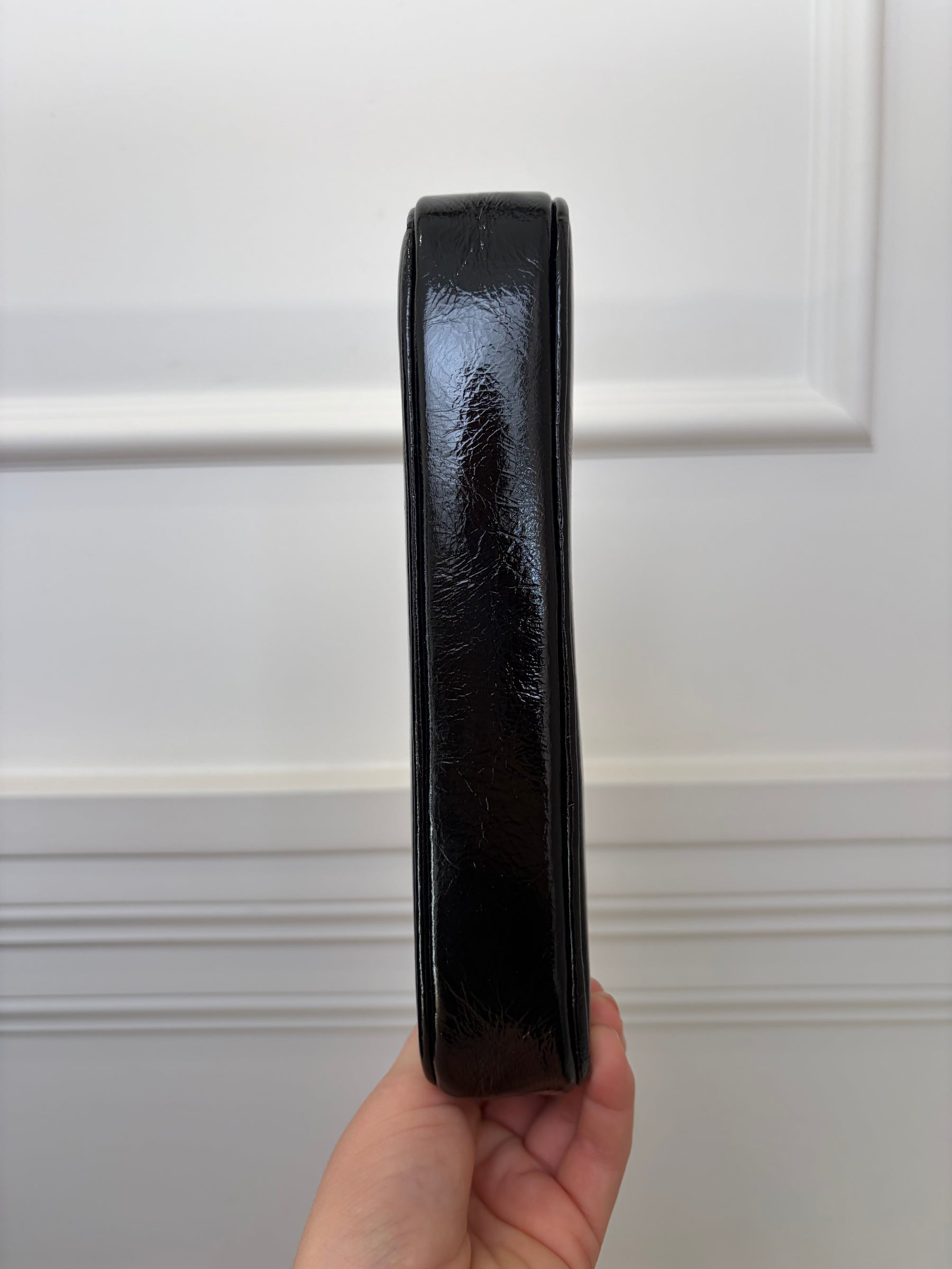 Scanlan Theodore Black Patent Leather Shoulder Bag