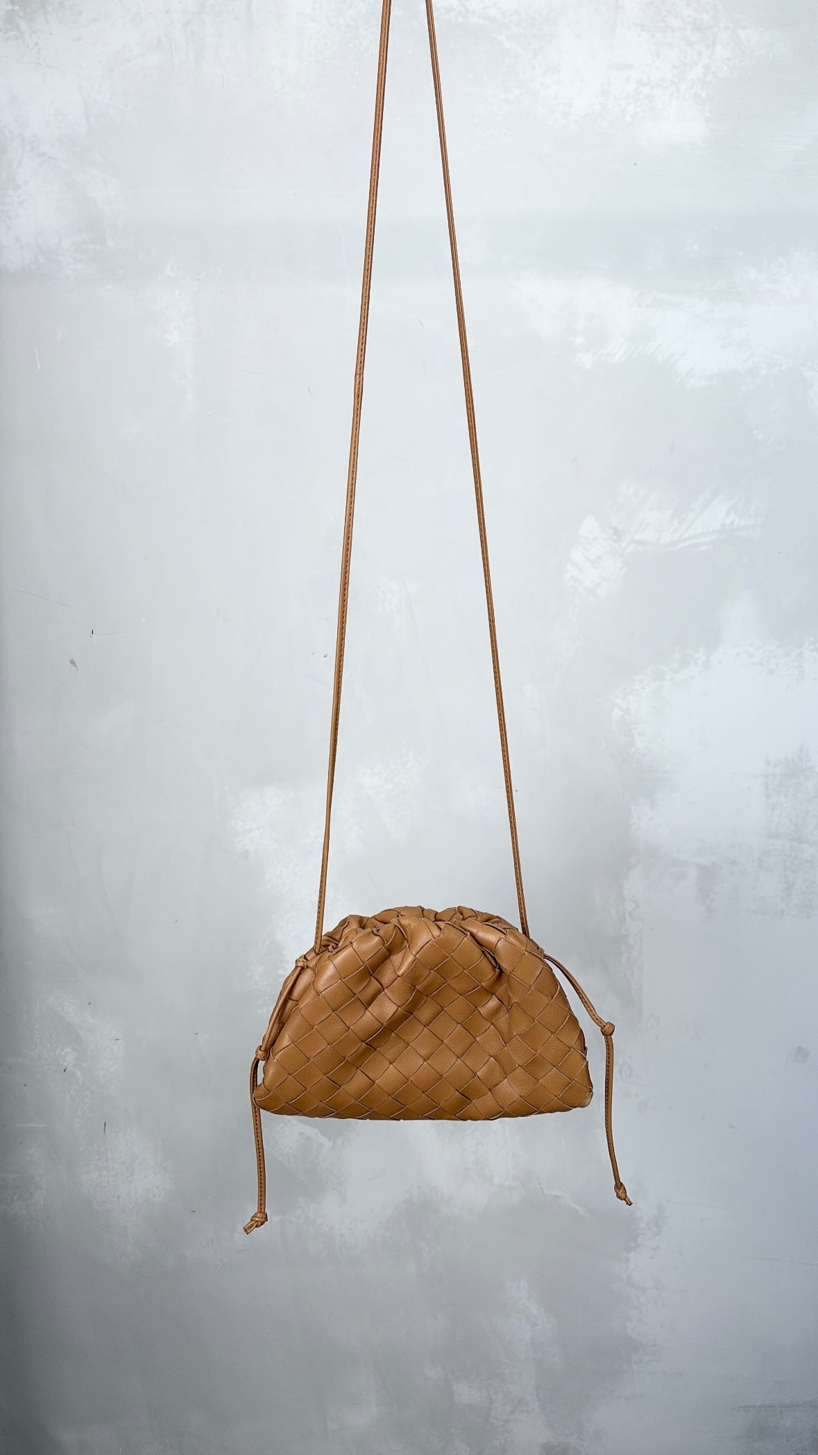 Bottega Veneta Intracciato Mini Corssbody Pouch Caramel