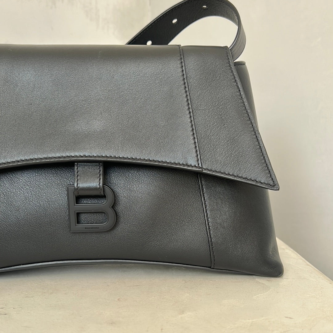 Balenciaga Hourglass Bag With Matt Black Hardware, Small