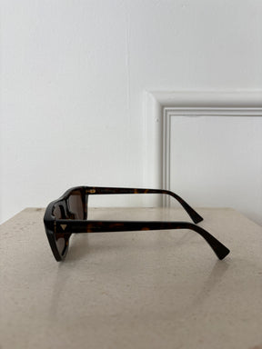 Bottega Veneta Tortoiseshell Flat Top Sunglasses