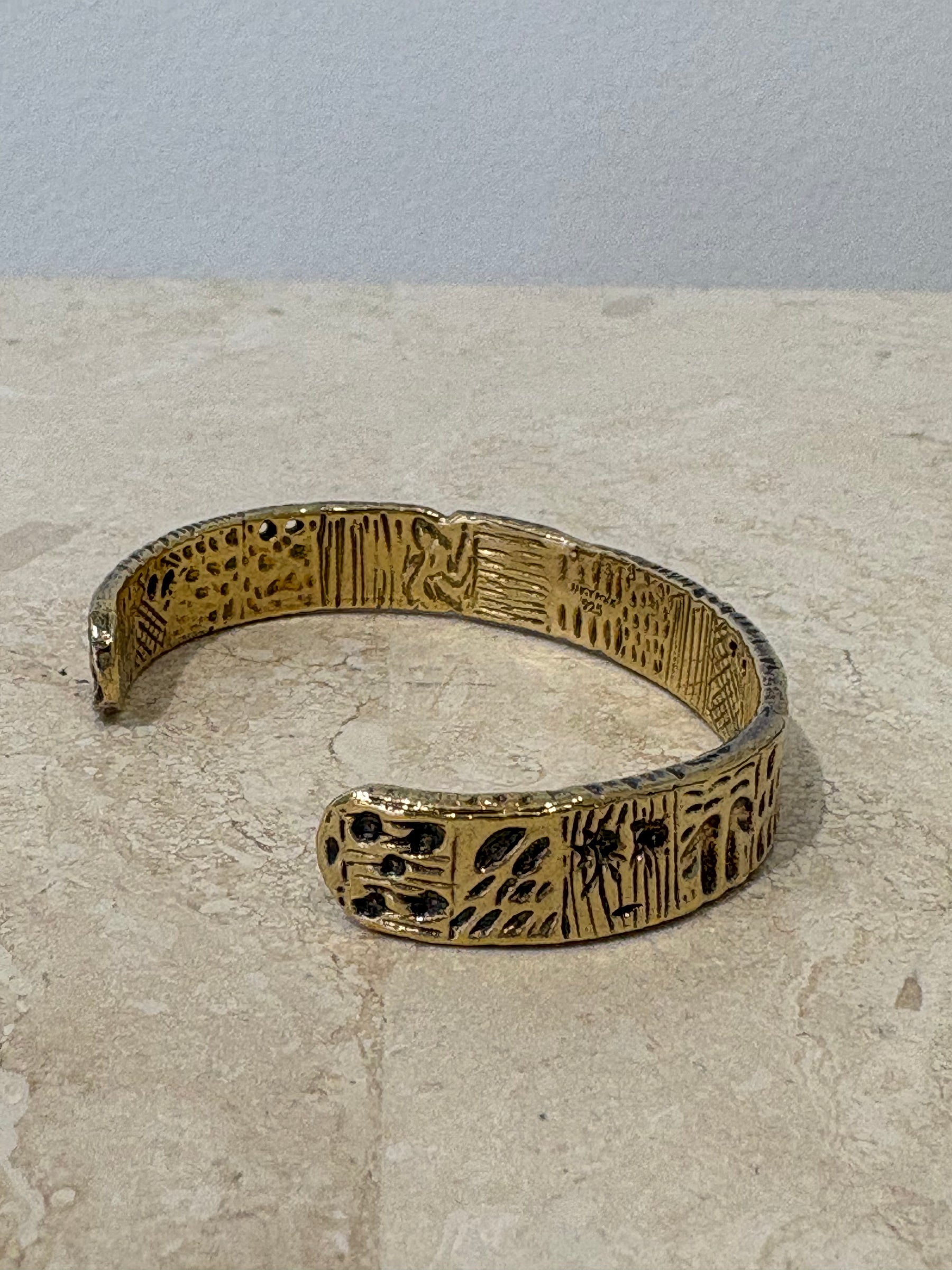 Lucy Folk Textured Cuff Gold Tone