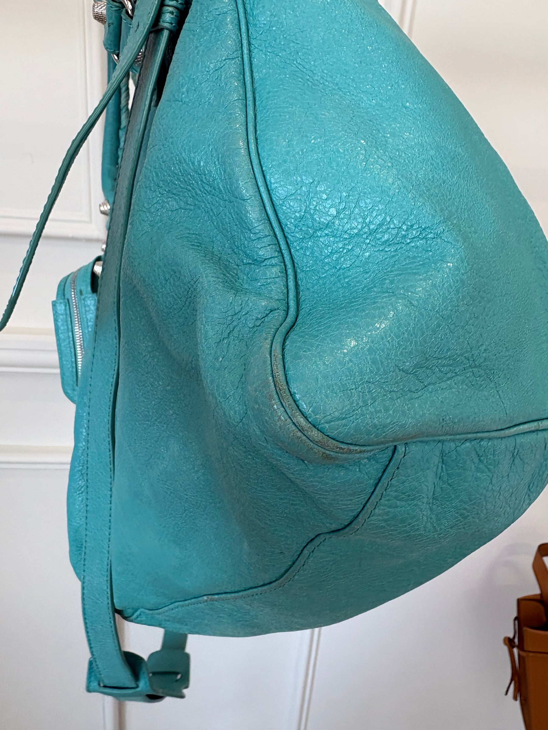Balenciaga Turquoise Leather City Bag