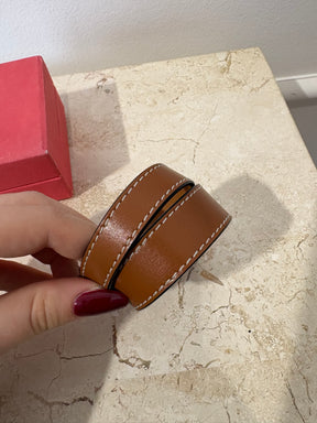 Loewe Tan Leather Wrap Bracelet