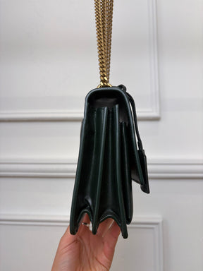 Saint Laurent Forest Green Sunset Bag Gold HW Medium