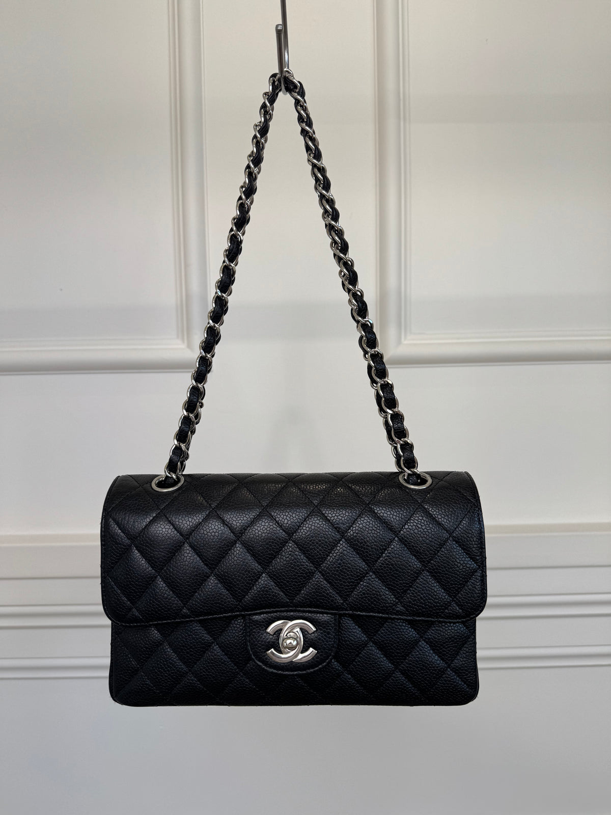 Chanel Black Caviar Leather Small Classic Flap