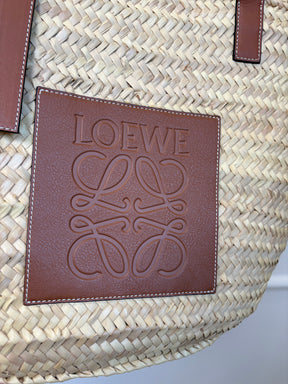 Loewe Large Leather Trimmed Basket Tote