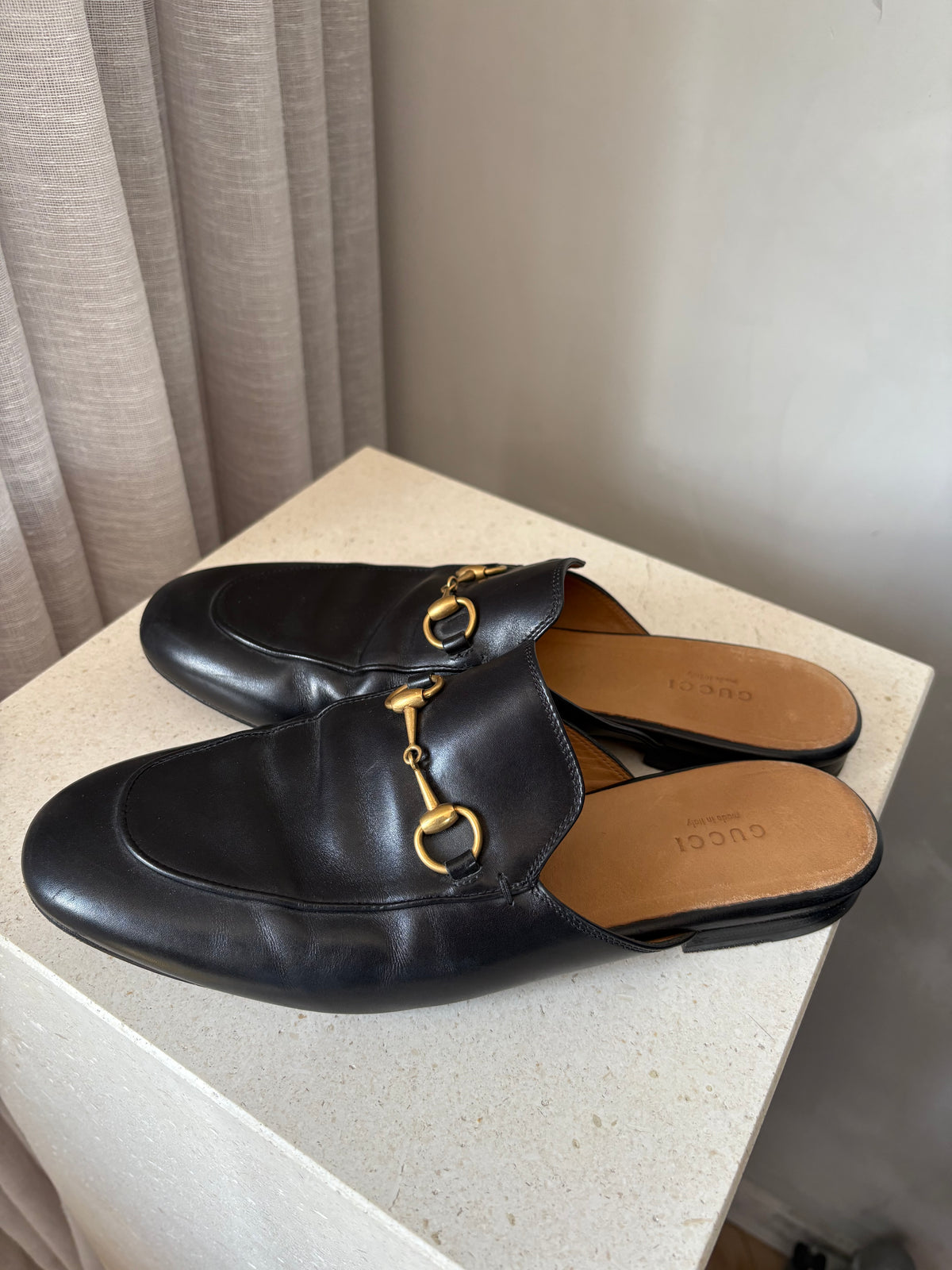 Gucci Black Princetown Mules, 39.5