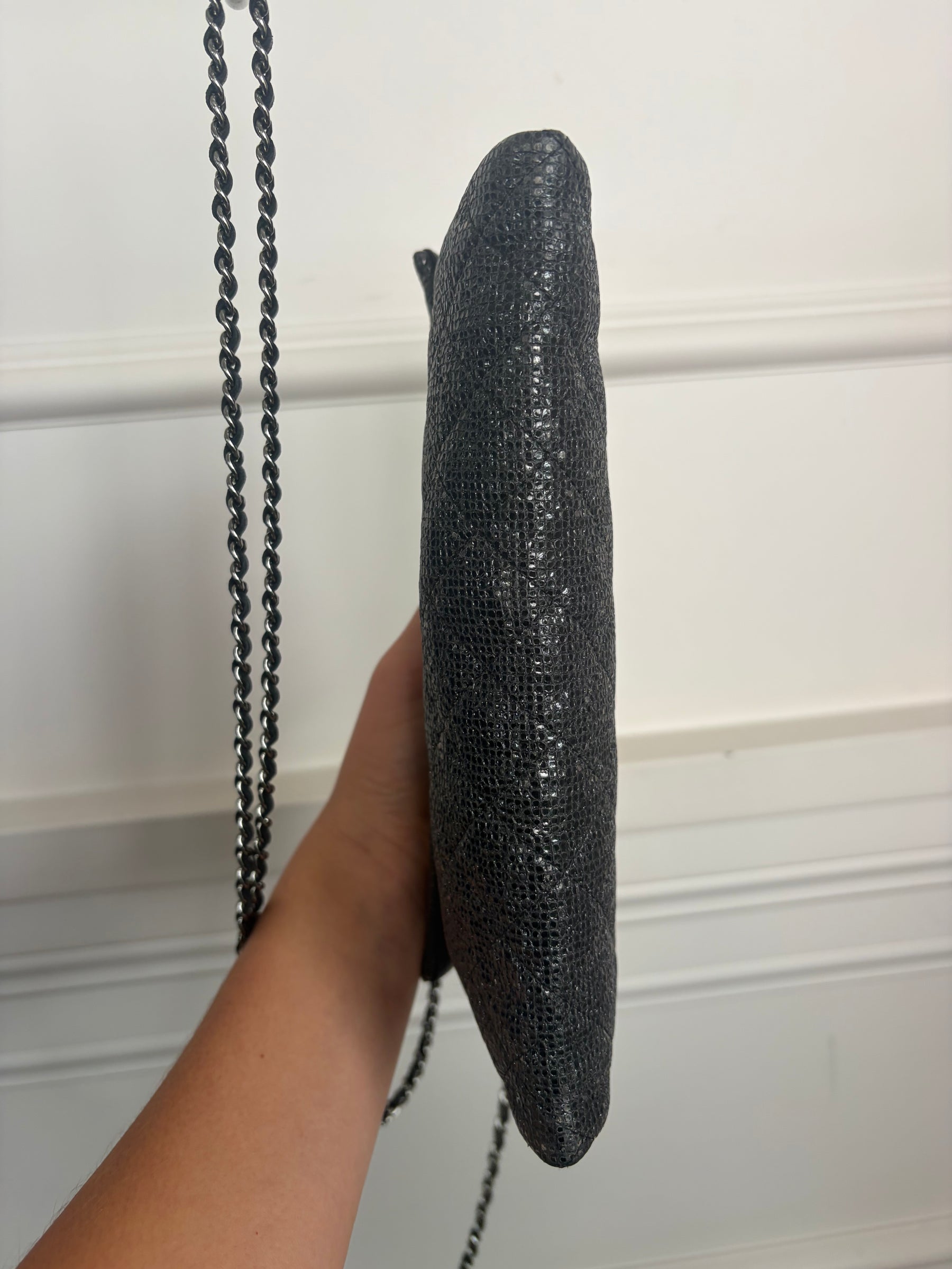 Chanel Black Coated Fabric Crossbody Pouch