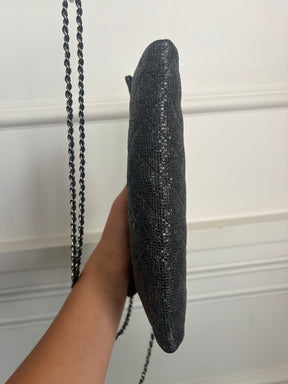 Chanel Black Coated Fabric Crossbody Pouch