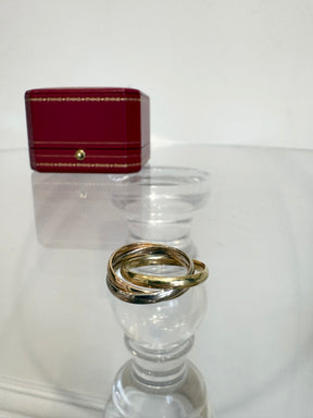 Cartier White Yellow and Rose Trinity Ring, 50