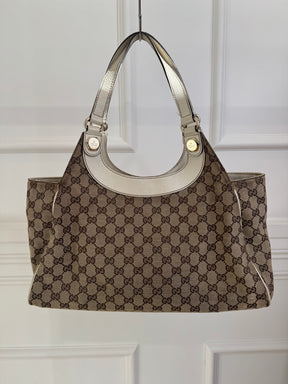 Gucci Beige Monogram Charmy Leather Bag