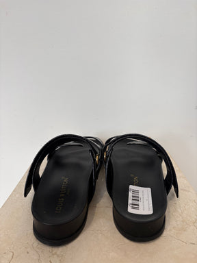 Louis Vuitton Bom Dia Flat Comfort Mule In Black, 40