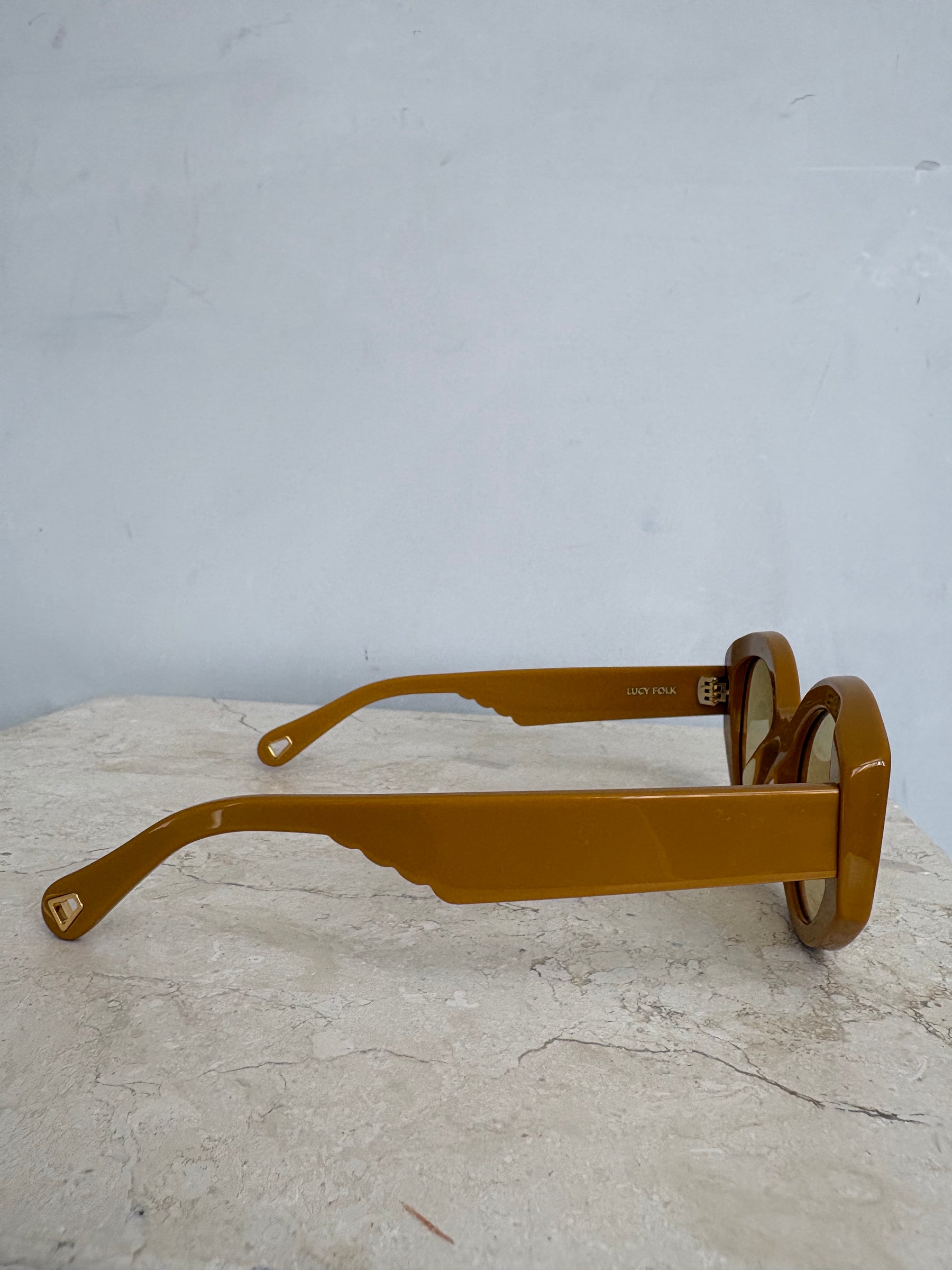 Lucy Folk Mustard Cartouche Sunglasses
