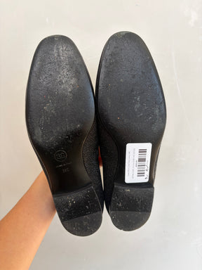 Chanel Black Lurex Fabric Loafer, 39C