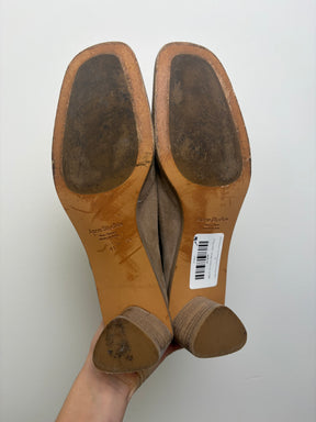 Acne Studios Taupe Suede Round Toe Ankle Boot, 41