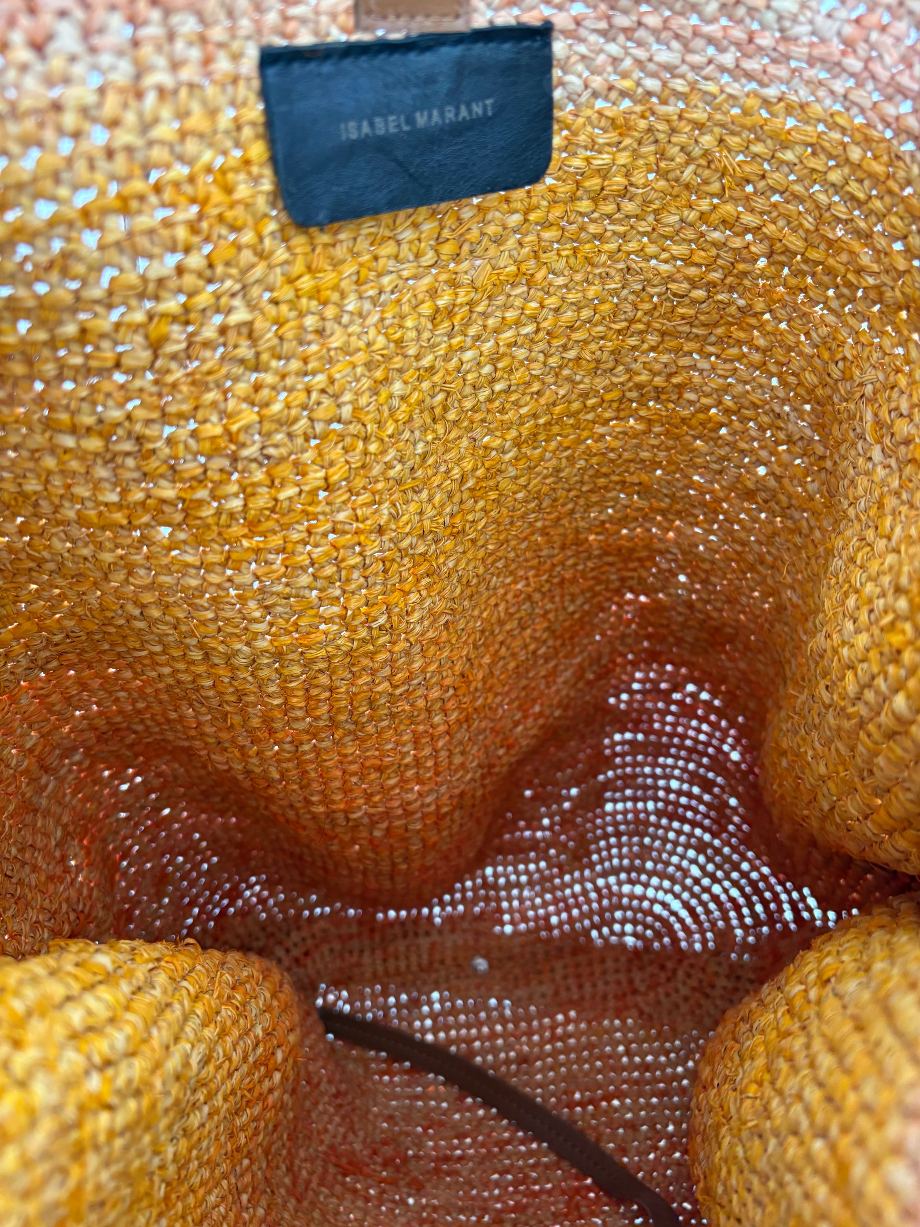 Isabel Marant Orange And Yellow Ambré Raffia Hobo