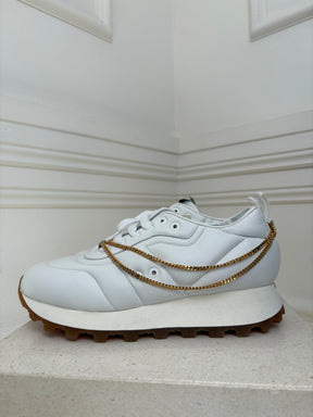 Proenza Schouler White Leather Chain Detail Sneakers, 40