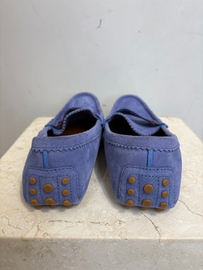 Gucci Blue Suede Driving Shoe, 37.5