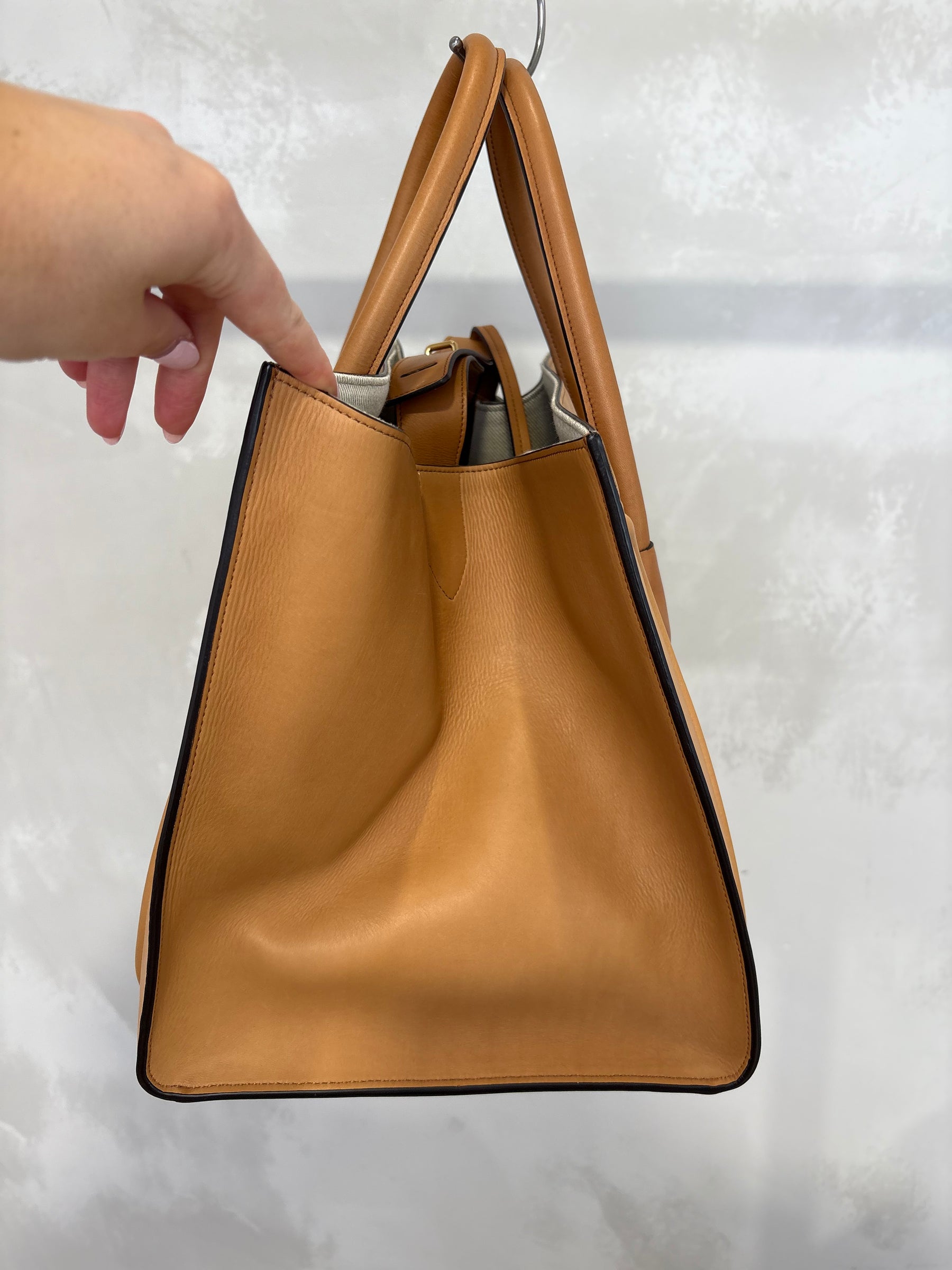 Céline Tan Leather Phantom Luggage Tote