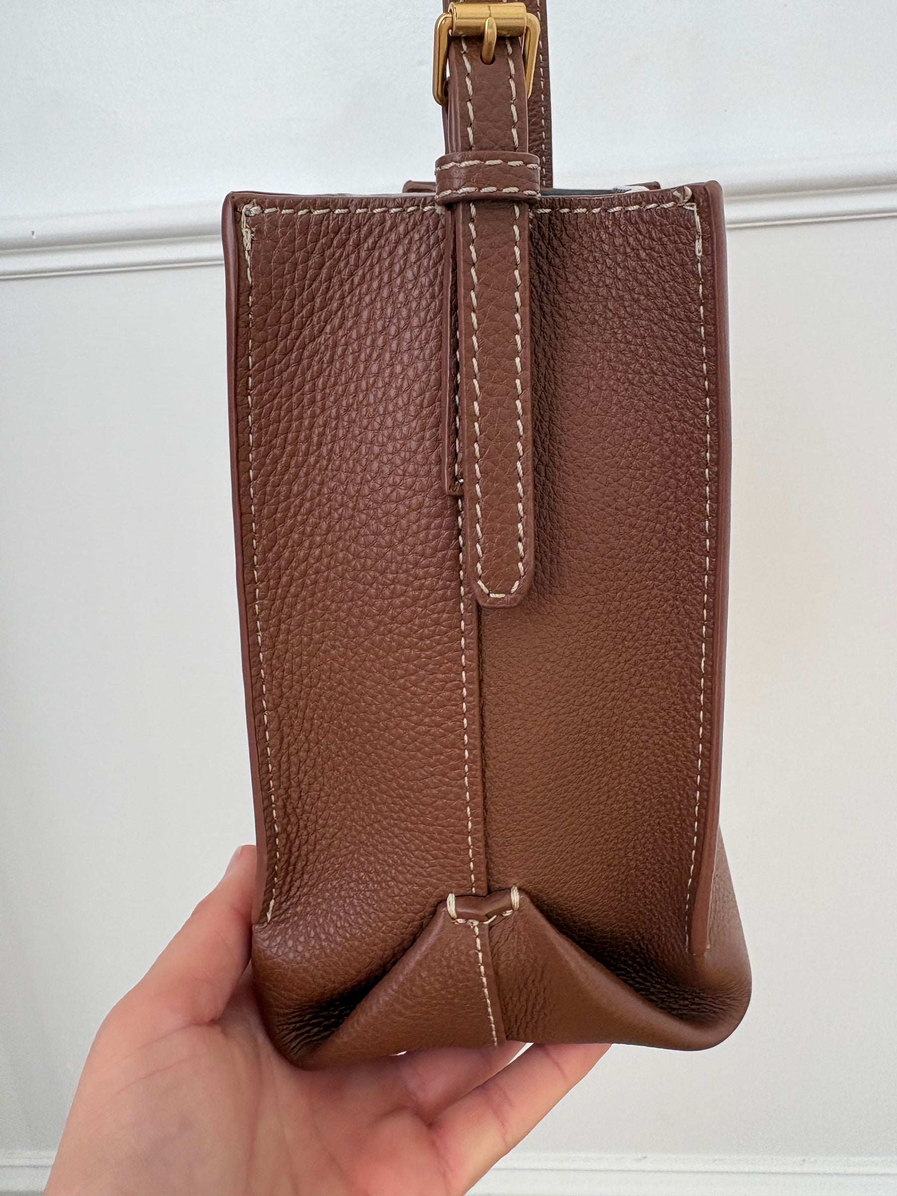 Oroton Tan Leather Bucket Bag