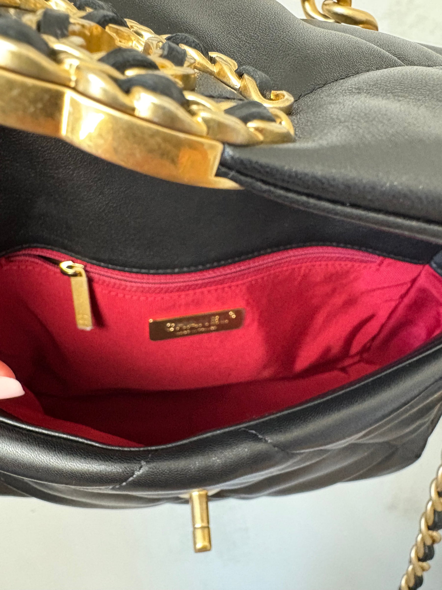 Chanel Black Leather Small 19 Bag