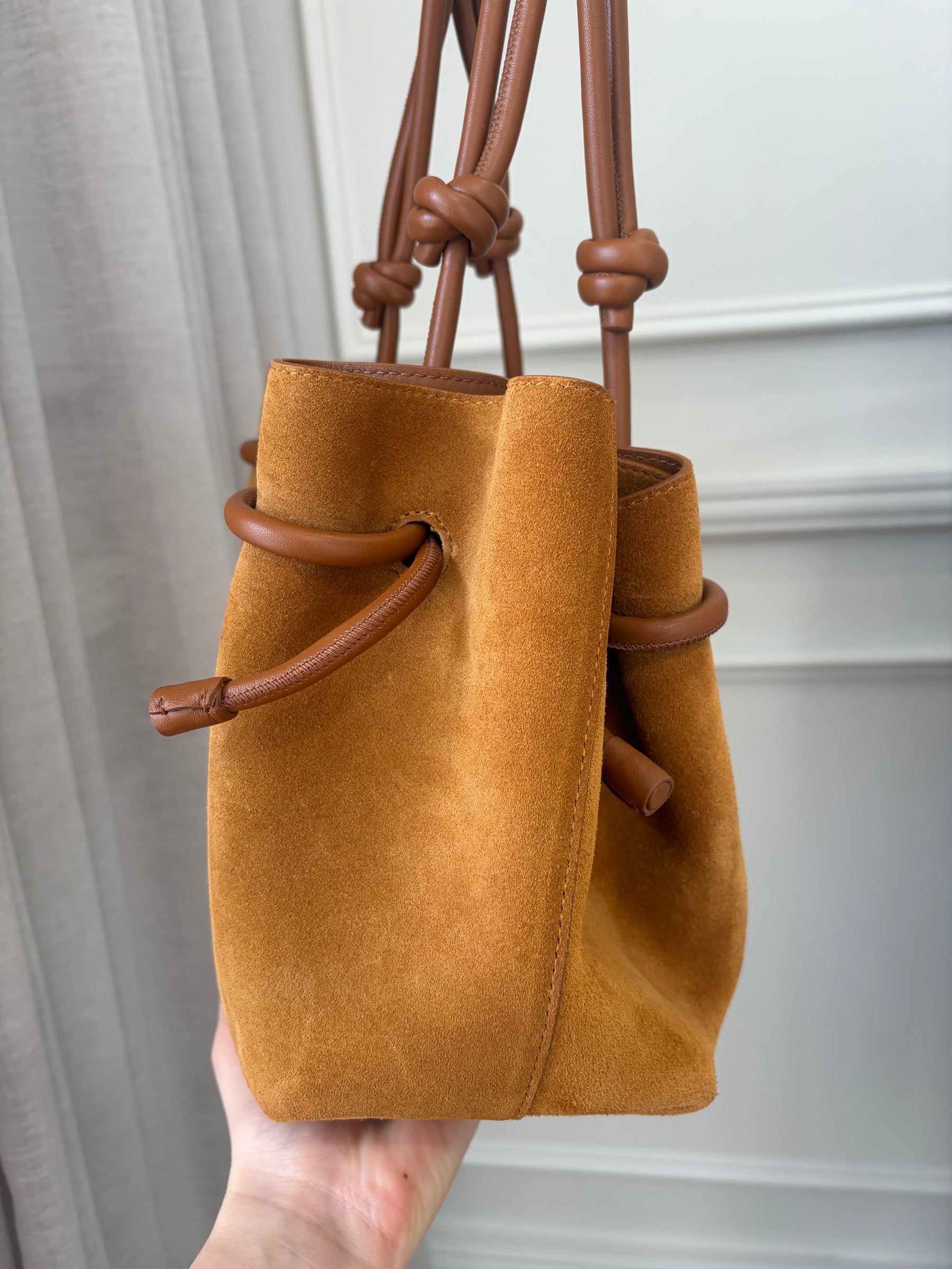 Scanlan Theodore Athos Suede Shopper Bag In Cognac