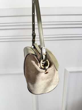 Ulla Johnson Khaki Leather and Suede Crossbody Bag