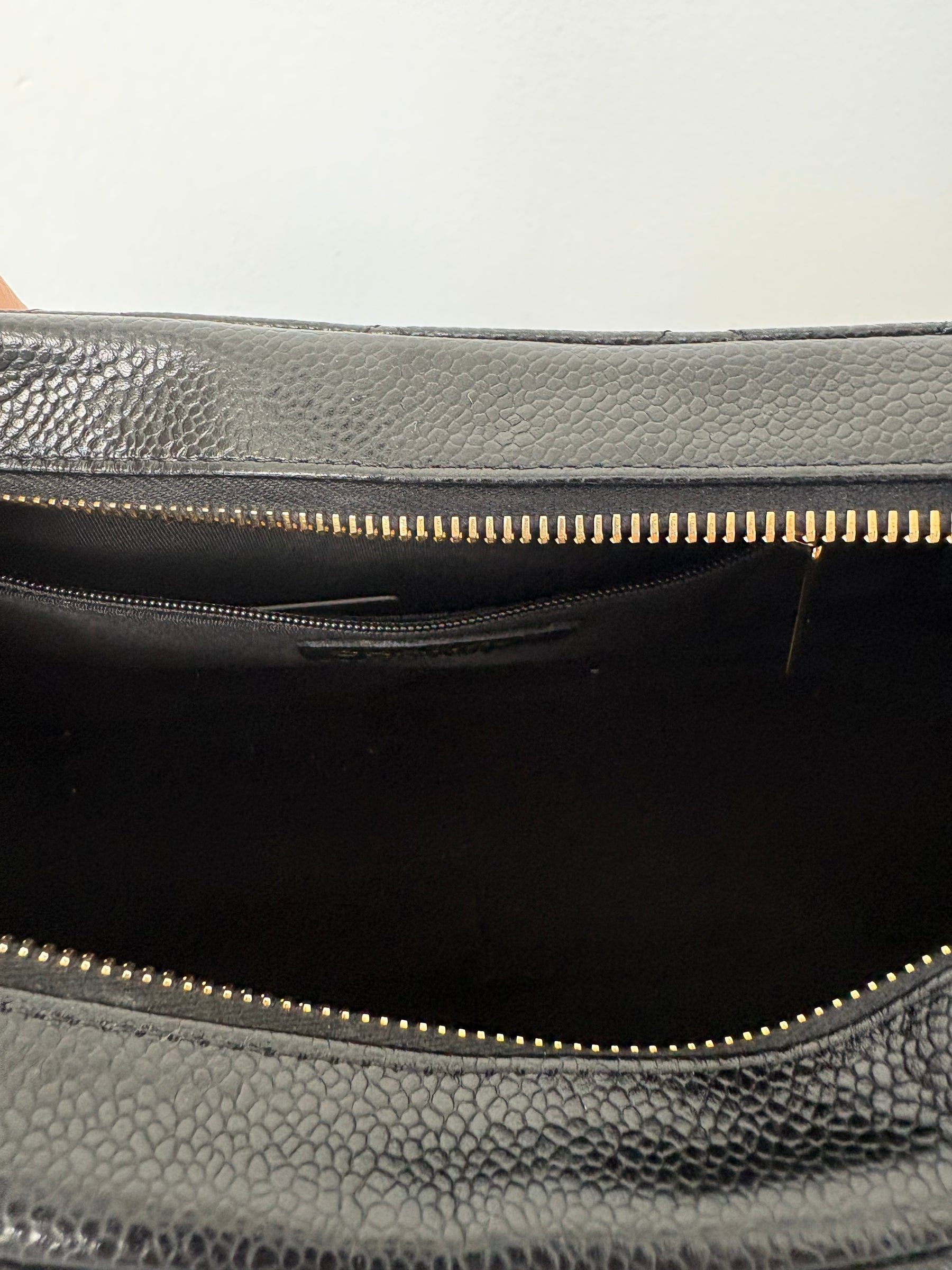 Chanel Black Cavier Leather Timeless CC Shoulder Bag