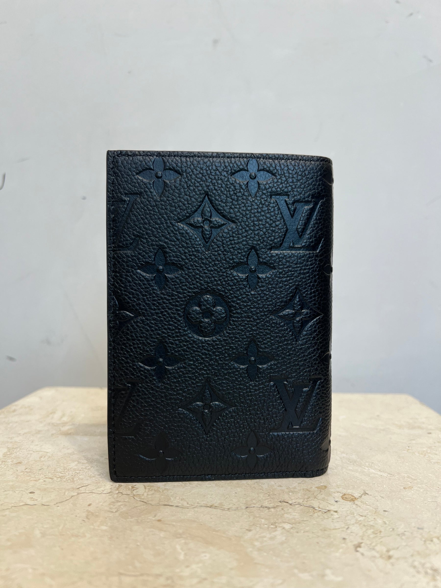 Louis Vuitton Black Empreinte Monogram Leather Passport Holder