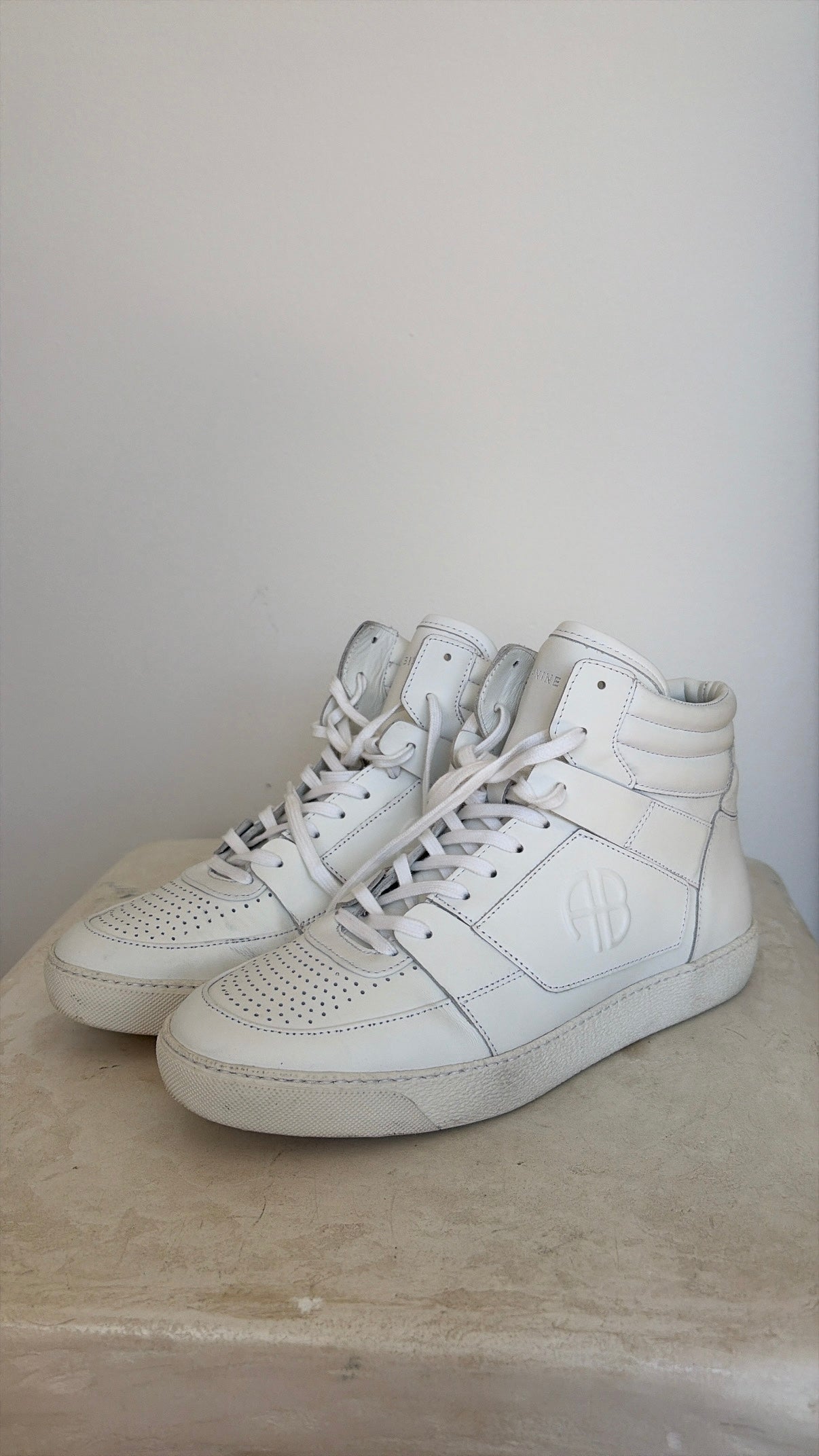 Anine Bing White High Top Sneakers, 40