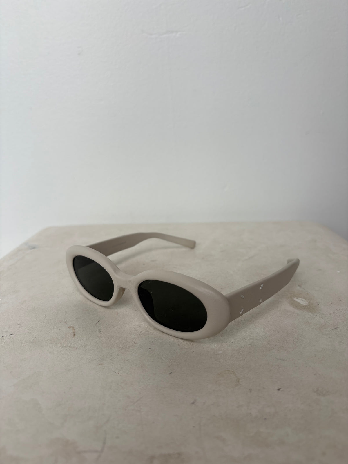 Gentle Monster x Maison Margiela Stone Leather Oval Sunglasses