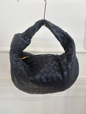 Bottega Veneta Navy Intrecciato Leather Teen Jodie