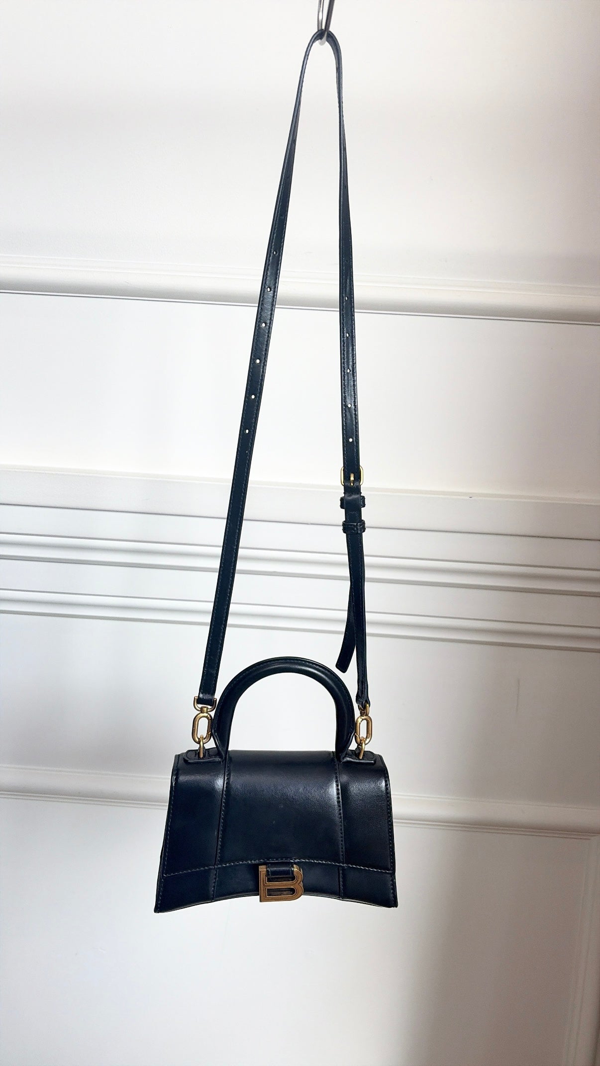 Balenciaga Black Leather Mini Hourglass Bag