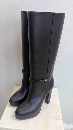 Dior Black Leather Platform Edgy Boot, 38