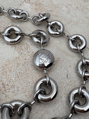 Loewe Silver Pebble Bag Chain