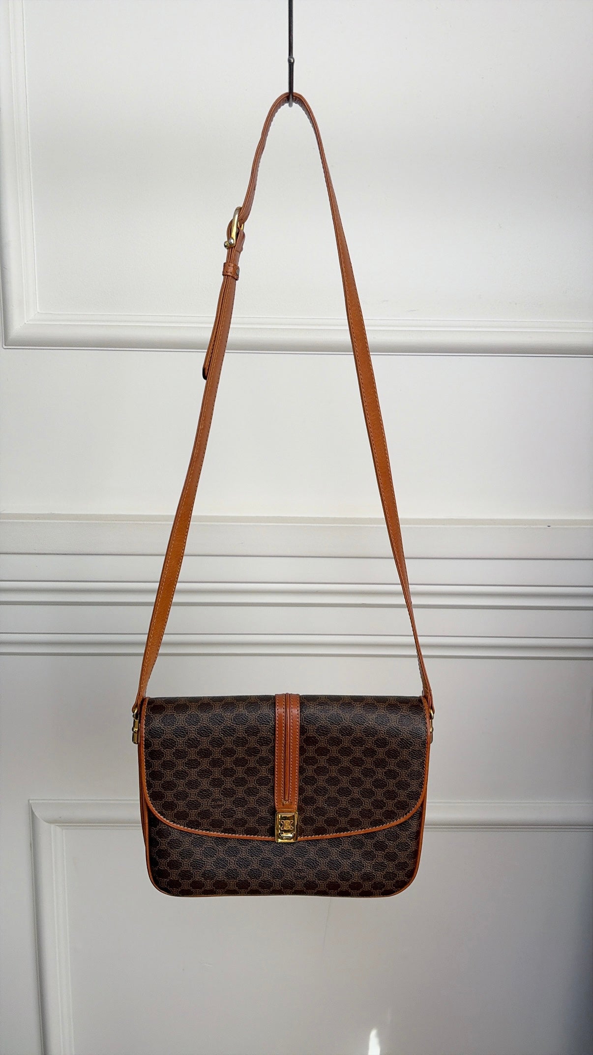 Celine Vintage Macadam Canvas Shoulder Bag