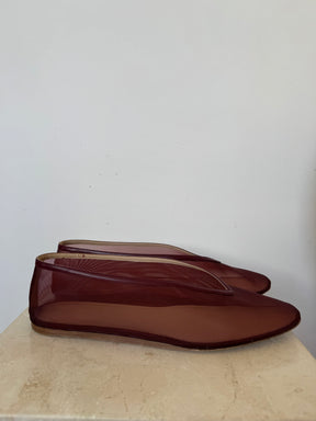 Le Monde Beryl Mesh Ballet Flats in Burgundy, 41.5