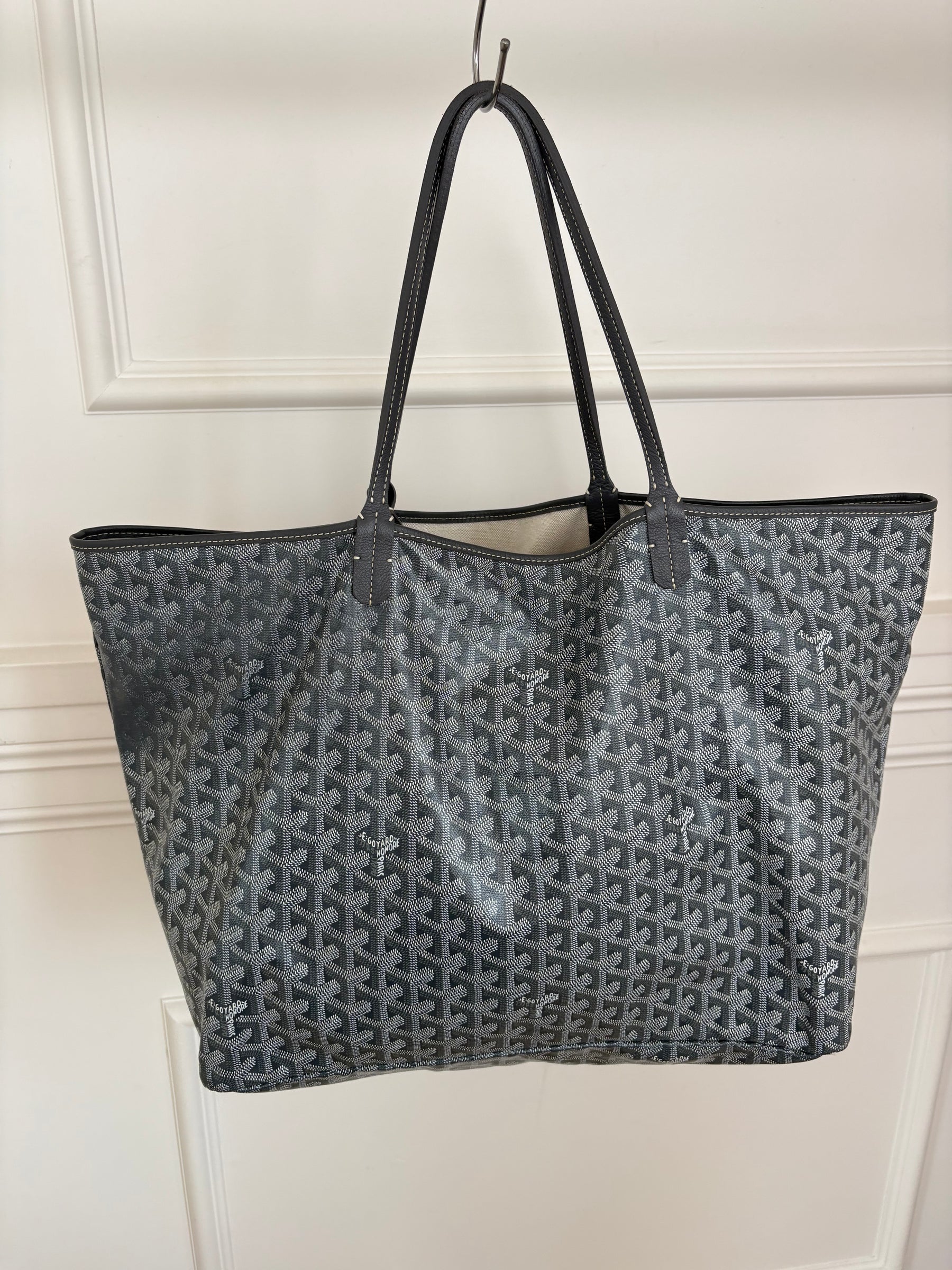 Goyard Saint Louis Coated Canvas GM Tote Bag Grey